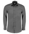 K142 KK142 Kustom Kit Long Sleeve Tailored Poplin Shirt Graphite Grey colour image
